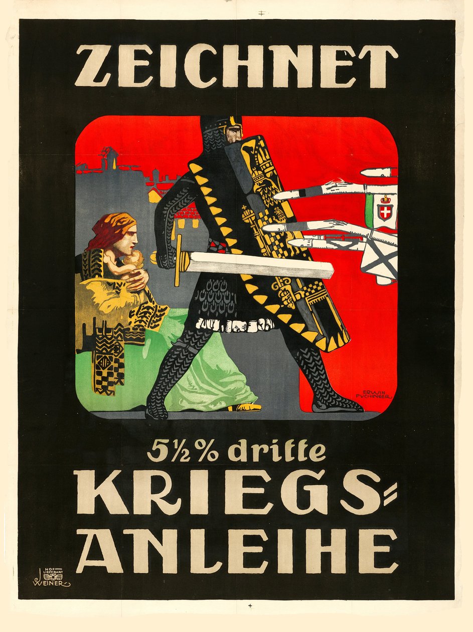 ¡Suscríbete al tercer préstamo de guerra!, 1915 de Erwin Puchinger