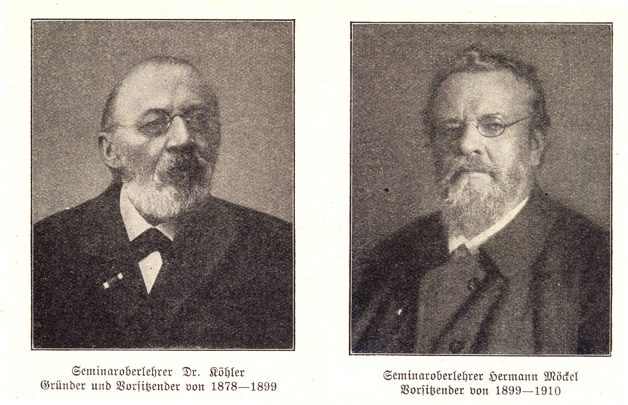 Los primeros presidentes del Erzgebirgsverein Köhler y Möckel de Erzgebirgsverein