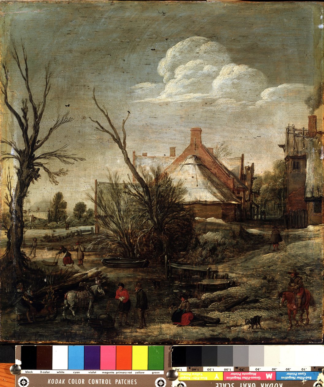 Invierno (Invierno). Pintura de Esalas van de Velde (1591-1630). Óleo sobre tabla, 37,5 x 35,5 cm de Esaias I van de Velde