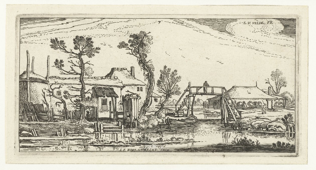 Granja en un canal cerca de Haarlem Paisajes (título de la serie) de Esaias van de Velde