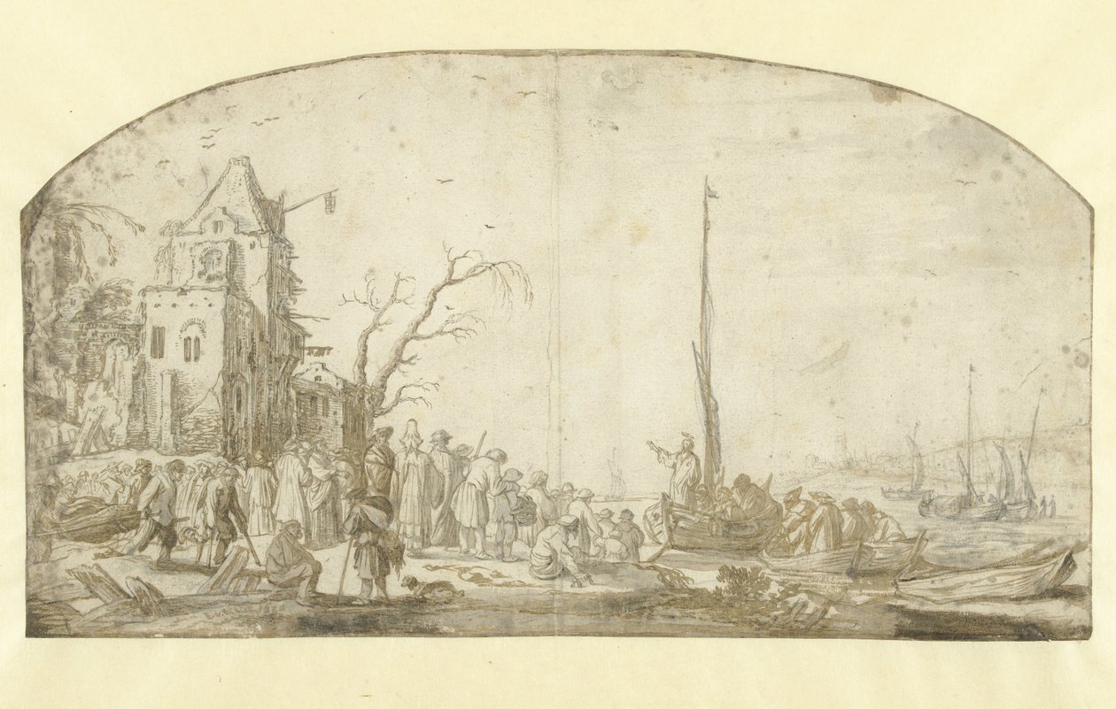 Cristo predicando desde un barco de Esaias van de Velde