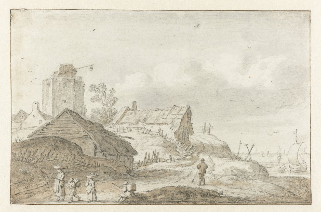 Pueblo costero de Esaias van de Velde