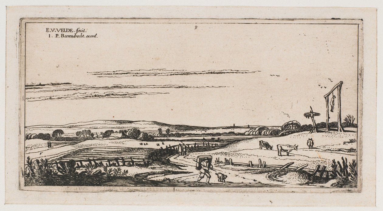 Paisaje con campo de horca cerca de Haarlem Paisajes (título de la serie) de Esaias van de Velde