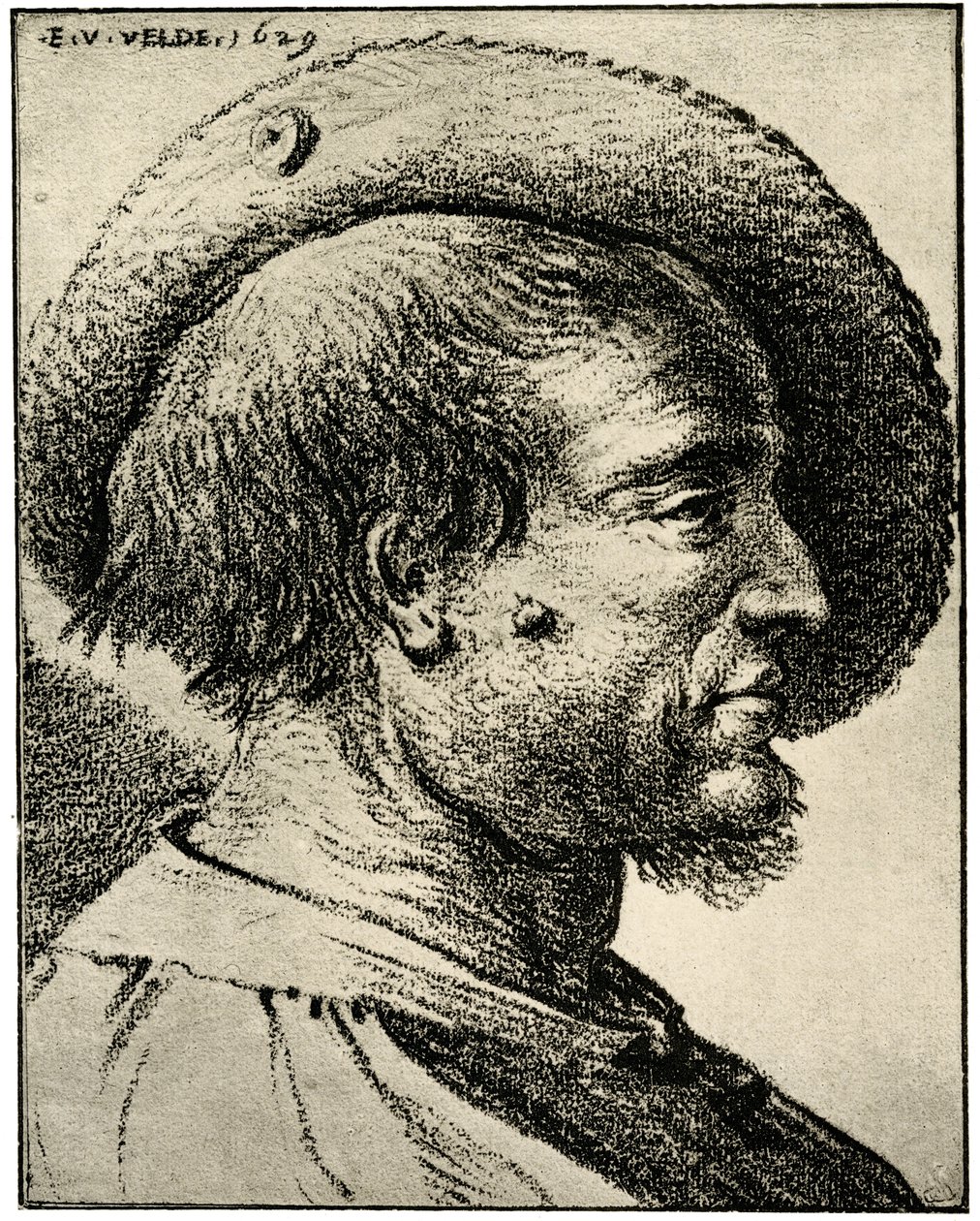 Estudio de cabeza masculina de Esaias van de Velde