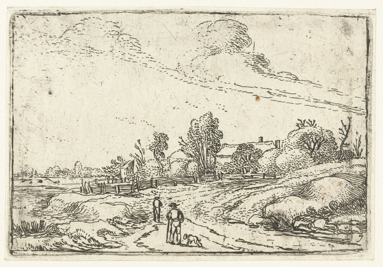 Camino a lo largo de una granja Pequeños paisajes (título de serie) de Esaias van de Velde