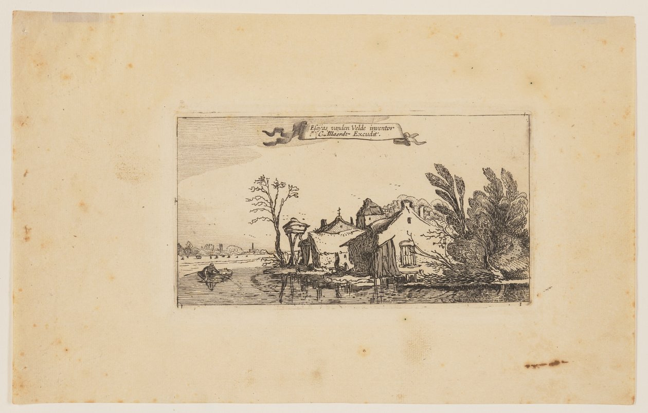 Granja a la derecha de un río de Esaias van den Velde I