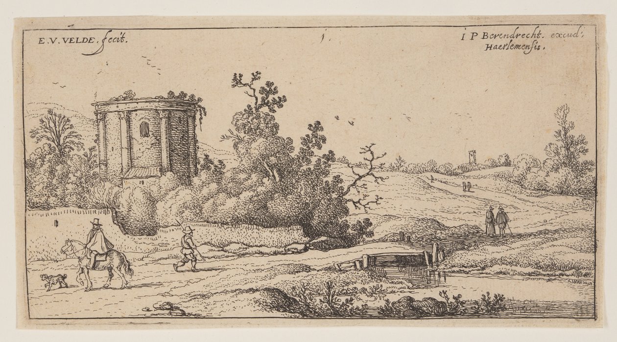Ruinas de un templo romano, de Paisajes de Esaias van den Velde I