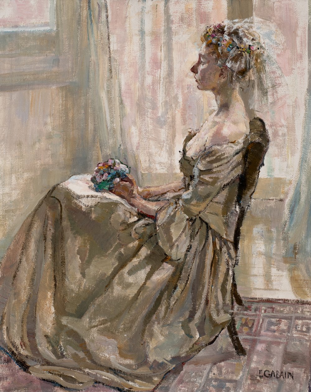 La noviecita francesa (óleo sobre tabla) de Ethel Gabain