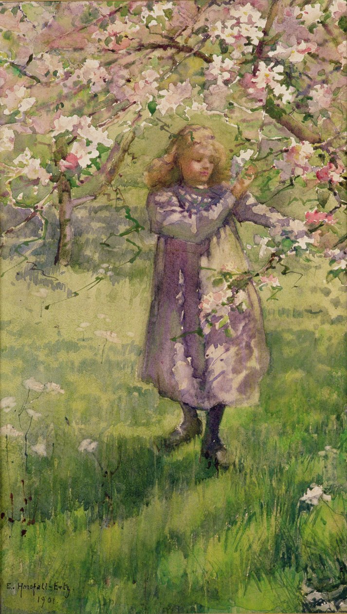 Recogiendo flores de manzano, 1901 de Ethel Horsfall Ertz