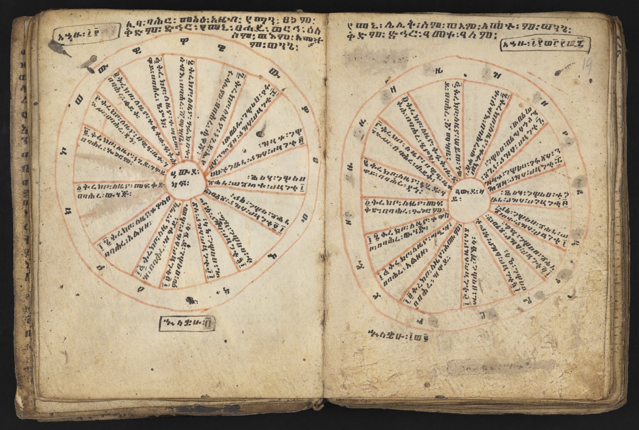 O 12034 f.18v & f.19r, Ciclo de Reyes (vitela) de Ethiopian School