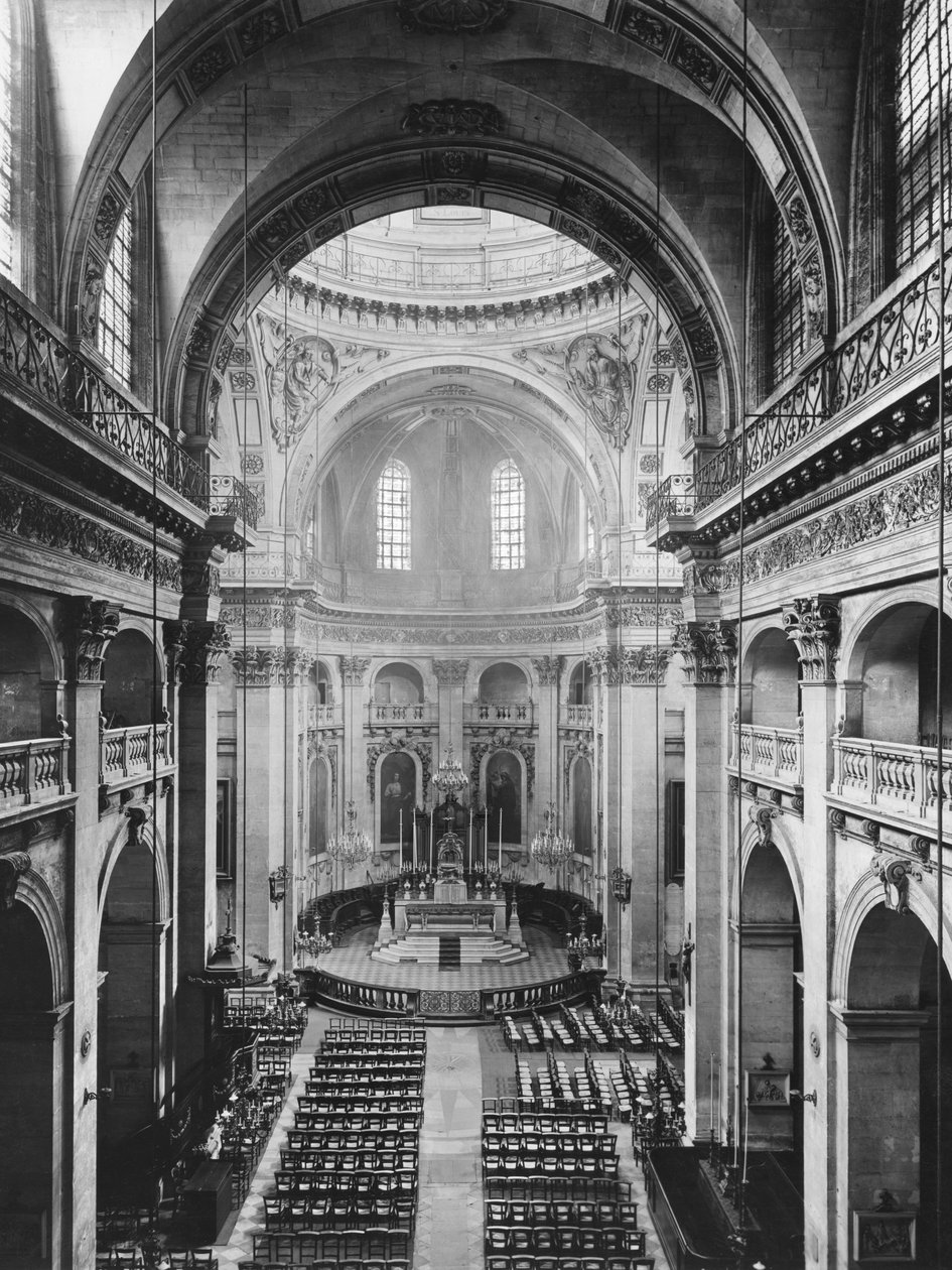 Vista interior de la nave de la iglesia de Saint-Paul-Saint-Louis, vista desde el órgano, 1627-41 de Etienne and Derand, F. Martellange
