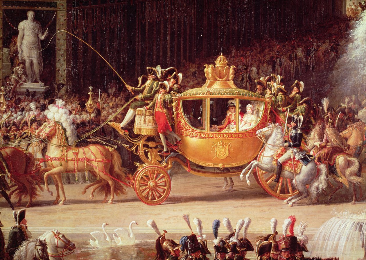 La entrada de Napoleón (1769-1821) y María Luisa (1791-1847) en los Jardines de las Tullerías el día de su boda, 2 de abril de 1810 (detalle) de Etienne Barthelemy Garnier