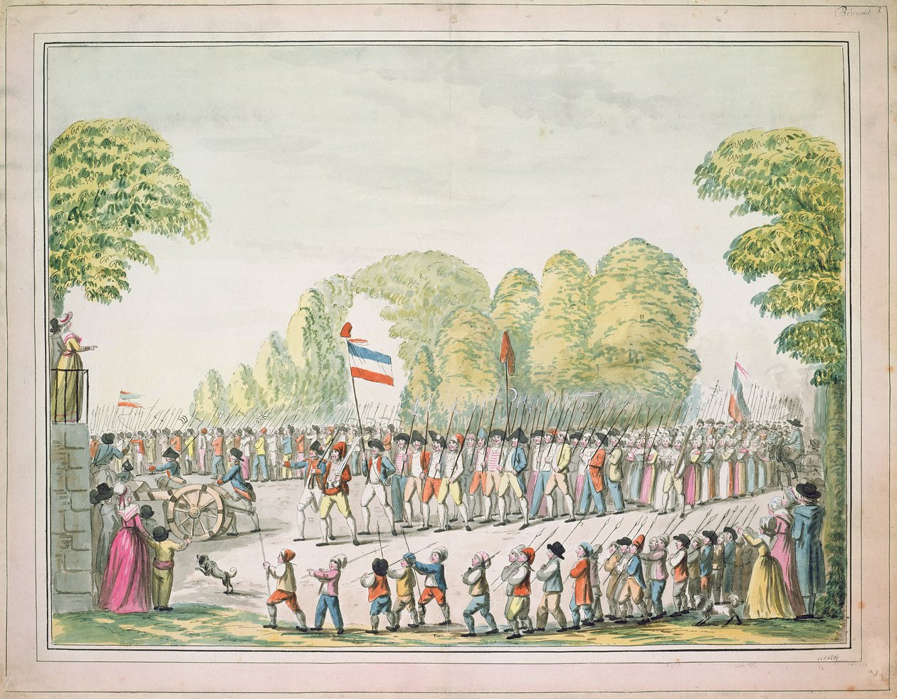 Procesión revolucionaria, c. 1789 de Etienne Bericourt