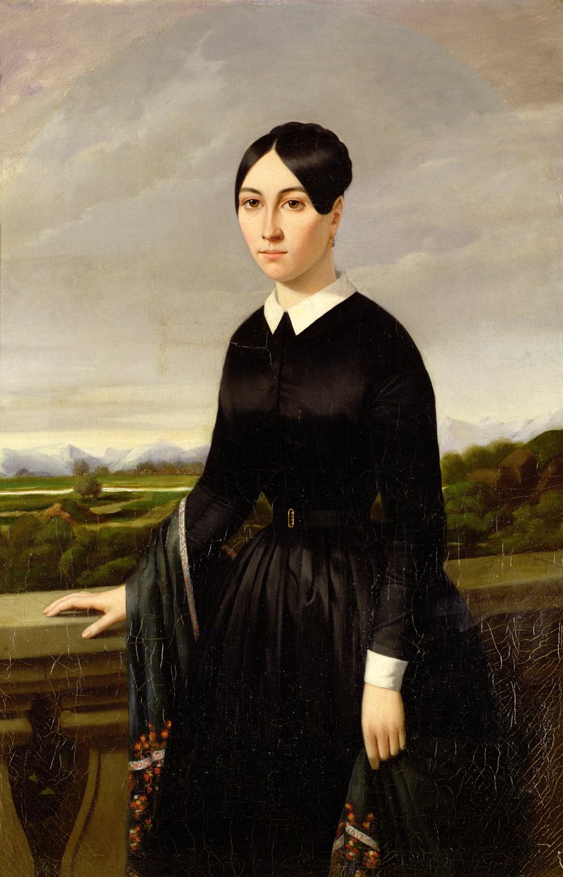 Dama con vestido negro de Etienne Constant Carlin