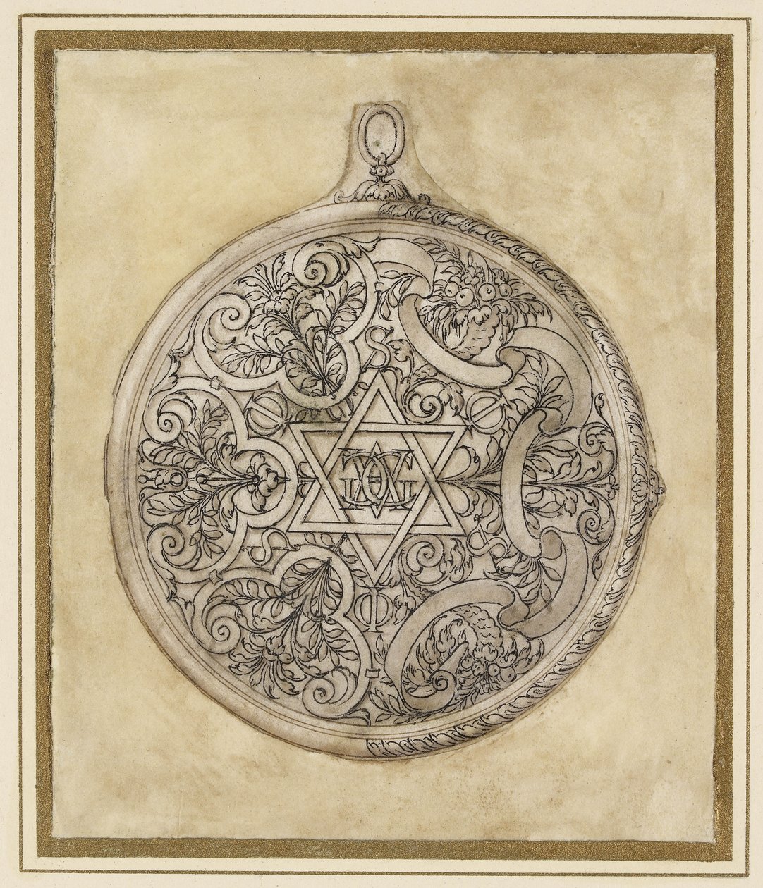 Diseño para un colgante circular, siglo XVI de Etienne Delaune