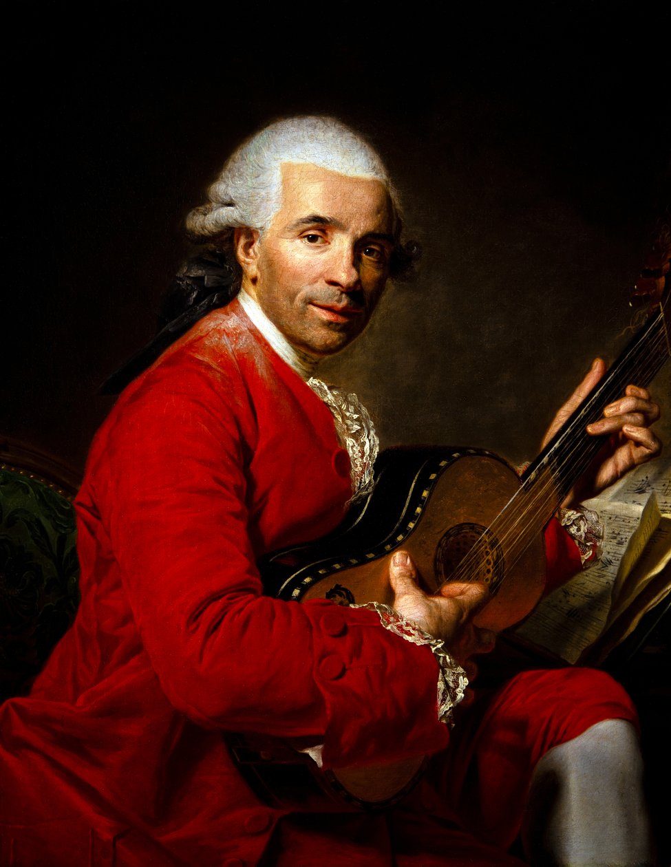 Retrato de un hombre con guitarra de Etienne Aubry