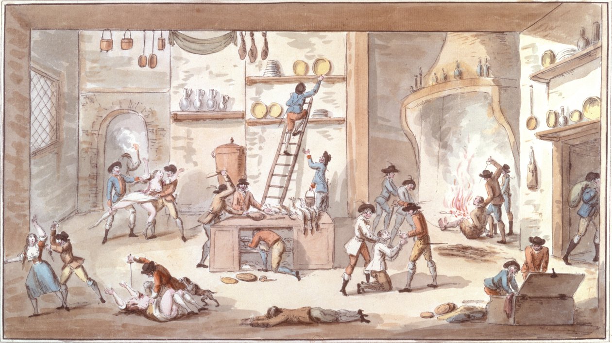 Saqueo de una granja durante el período de la Revolución Francesa de Etienne Bericourt