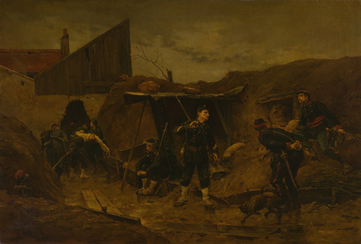 En la Trinchera, c. 1875 de Etienne Berne Bellecour
