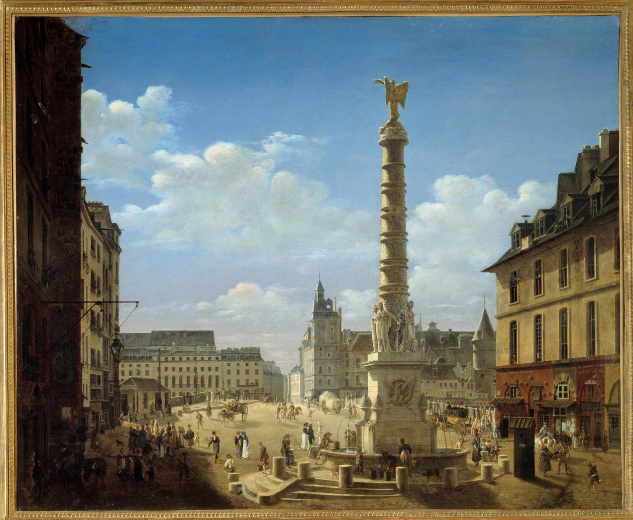 La plaza y la fuente del Chatelet. Pintura de Etienne Bouhot (1780-1862) 1810. París, Museo Carnavalet de Etienne Bouhot