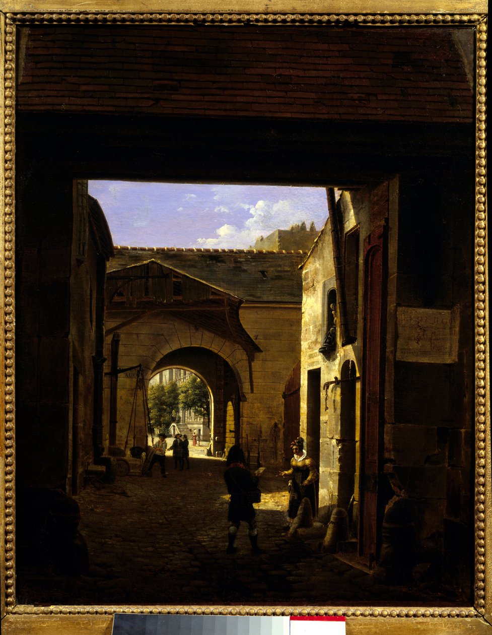 El patio de una casa de carruajes en la rue Saint Denis conocida como patio Sainte Catherine de Etienne Bouhot