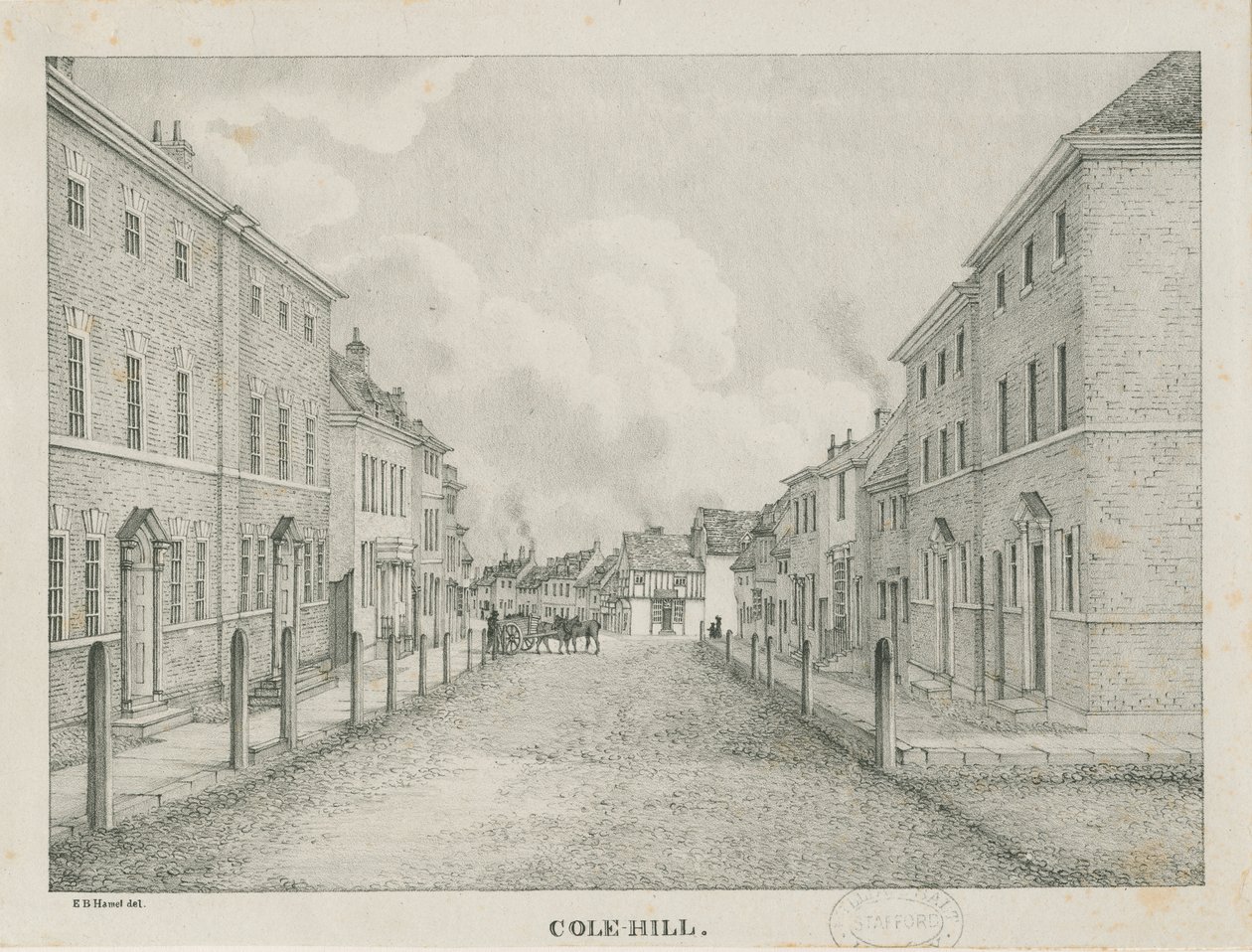 Tamworth - Cole-hill: litografía, nd [1796-1865] de Etienne Bruno Hamel