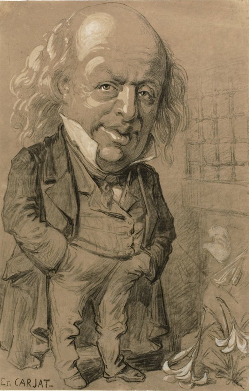 Retrato caricaturesco de Pierre-Jean de Beranger de Etienne Carjat