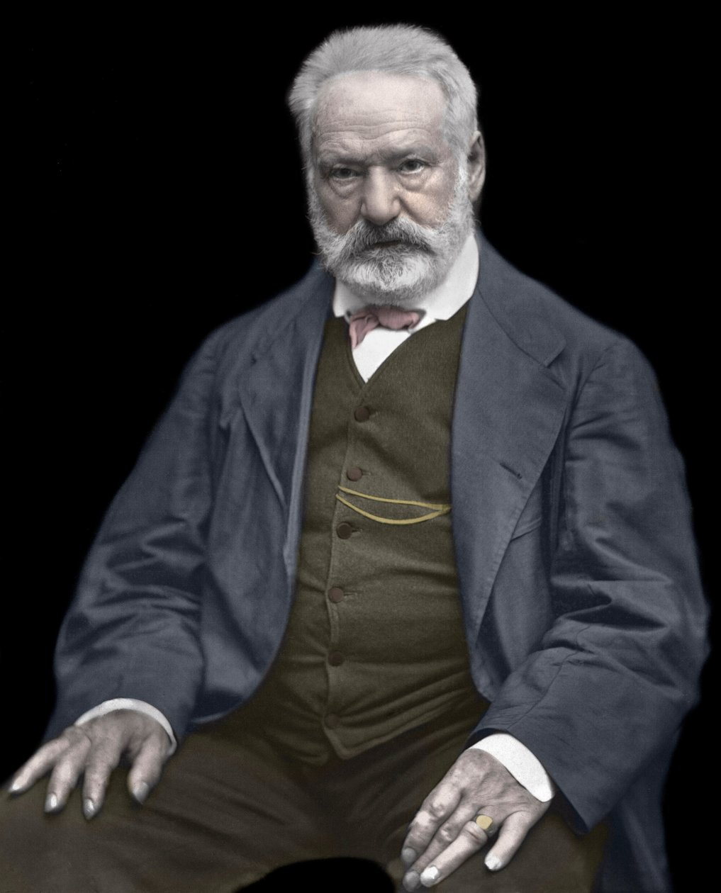 Retrato de Victor Hugo (1802-1885), escritor y poeta francés, Colorización en una fotografía de Etienne Carjat (1828-1906) - Victor Hugo (1802-1885). Escritor y poeta inglés. ca. 1870. Fotografía coloreada de Etienne Carjat