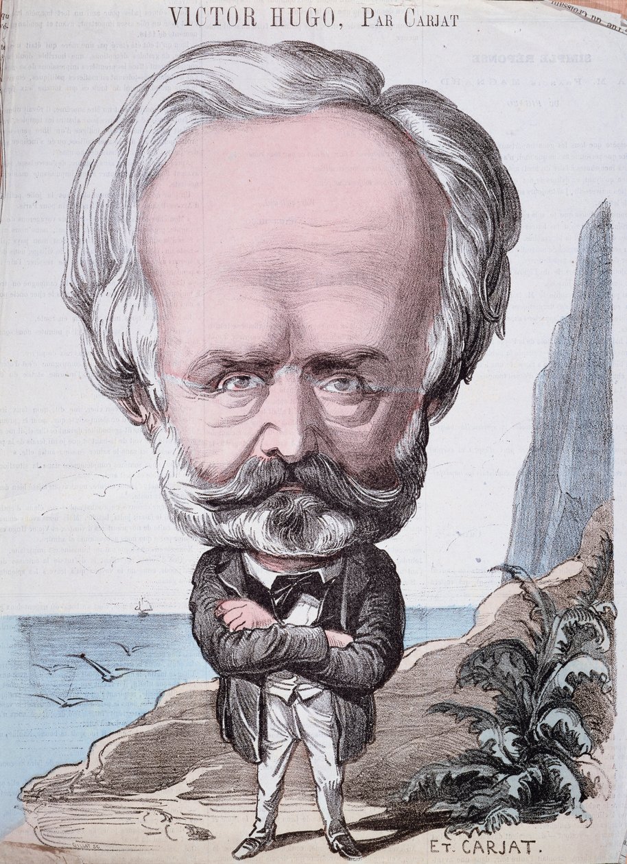 Victor Hugo (1802-85) en la roca de Jersey, 1867 de Etienne Carjat