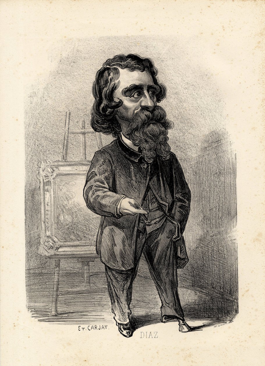 Hoja volante - Ilustración de Etienne Carjat (1826-1906): Arte - Pintores artistas, Diaz Narcisse Diaz de la Peña (1807-1876) de Etienne Carjat