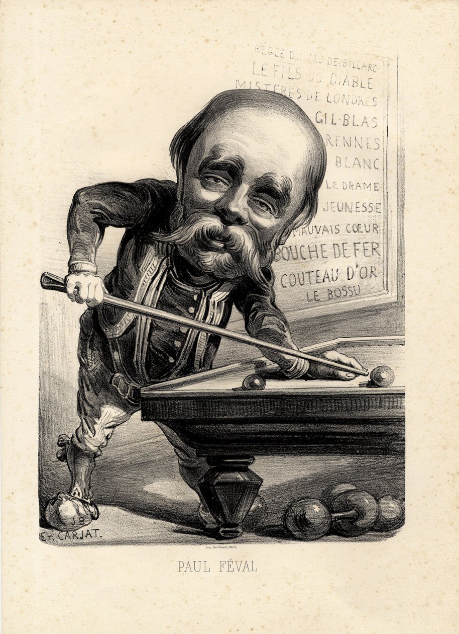 Hoja volante - Ilustración de Etienne Carjat (1826-1906): Billar - Feval Paul (1816-1887) de Etienne Carjat