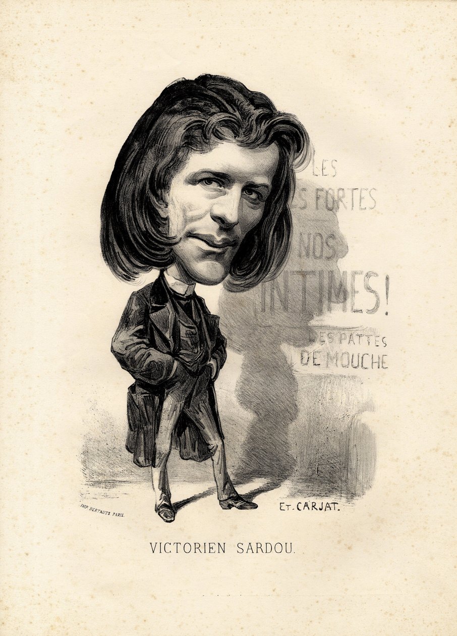 hoja volante - Ilustración de Etienne Carjat: Literatura - Victorien Sardou de Etienne Carjat