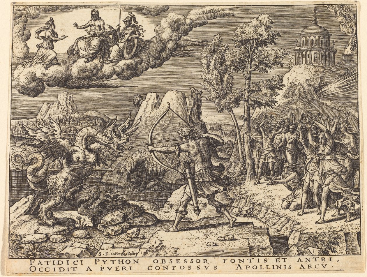 Apolo matando a Pitón de Etienne Delaune