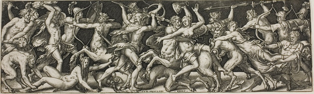 Combate de centauros y lapitas de Etienne Delaune