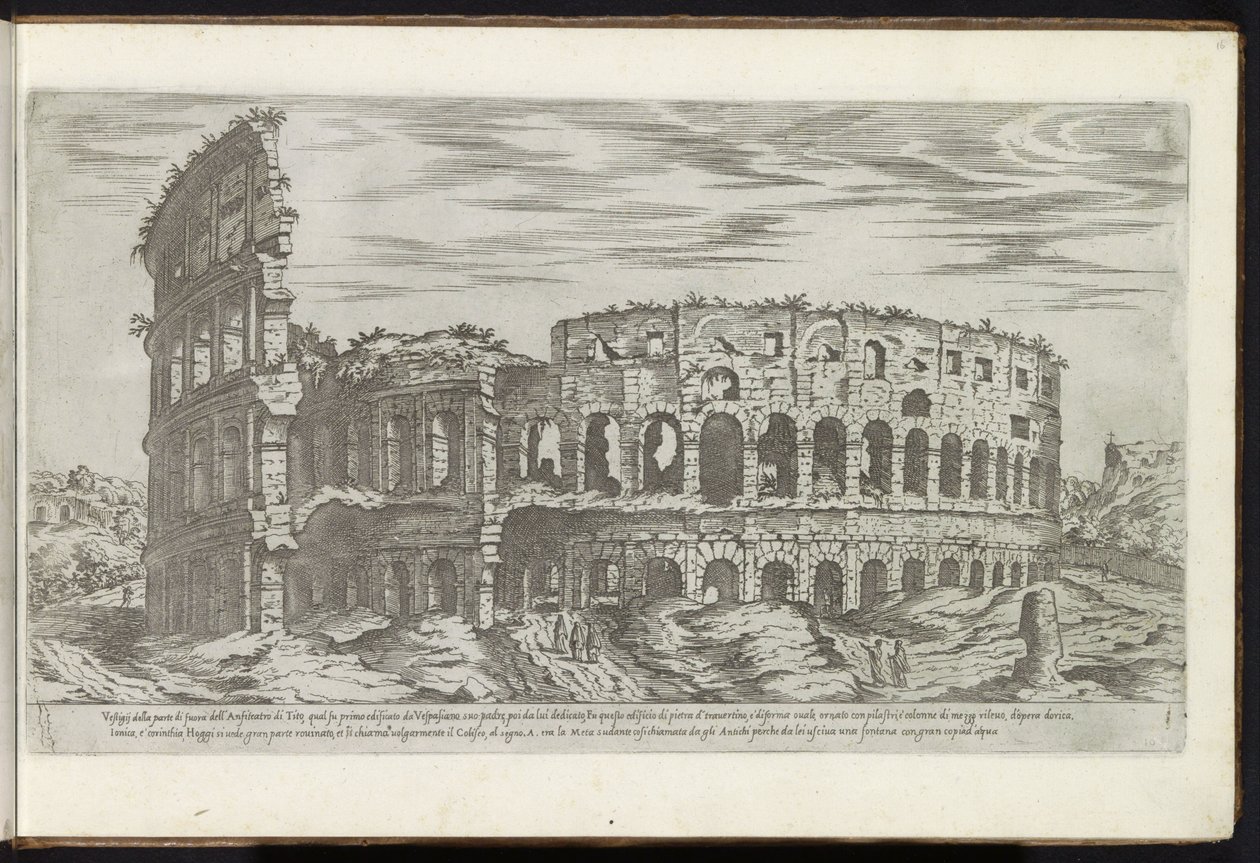 Coliseo de Roma Bouwwerken uit de oudheid (título de la serie) Los vestigios de la antigüedad de Roma recogidos y retratos en perspectiva por Stefano Du Perac Parisino (título de serie sobre objeto) de Etienne Duperac