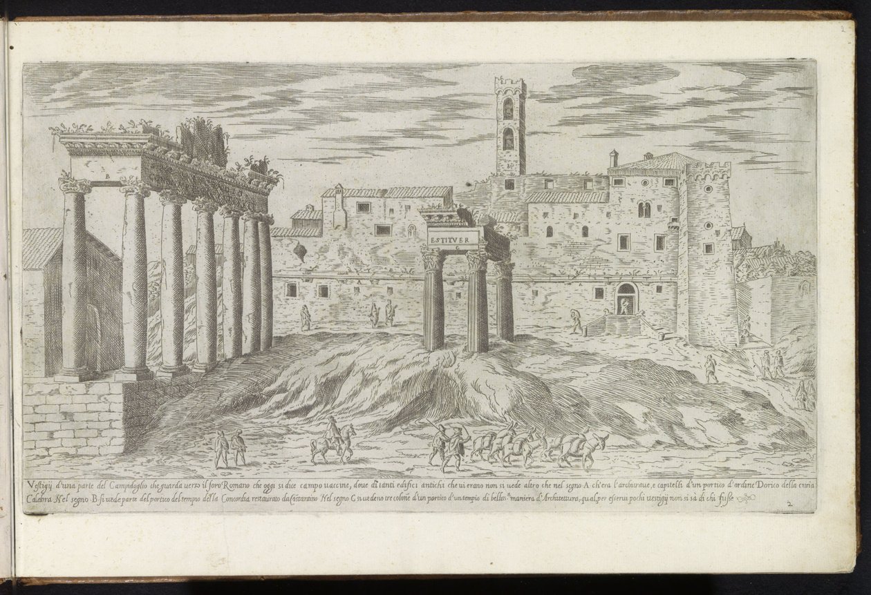 Foro Romano de Roma Bouwwerken uit de oudheid (título de la serie) Los vestigios de la antigüedad en Roma recogidos y retratados en perspectiva por Stefano Du Perac Parisino (título de serie sobre objeto) de Etienne Duperac