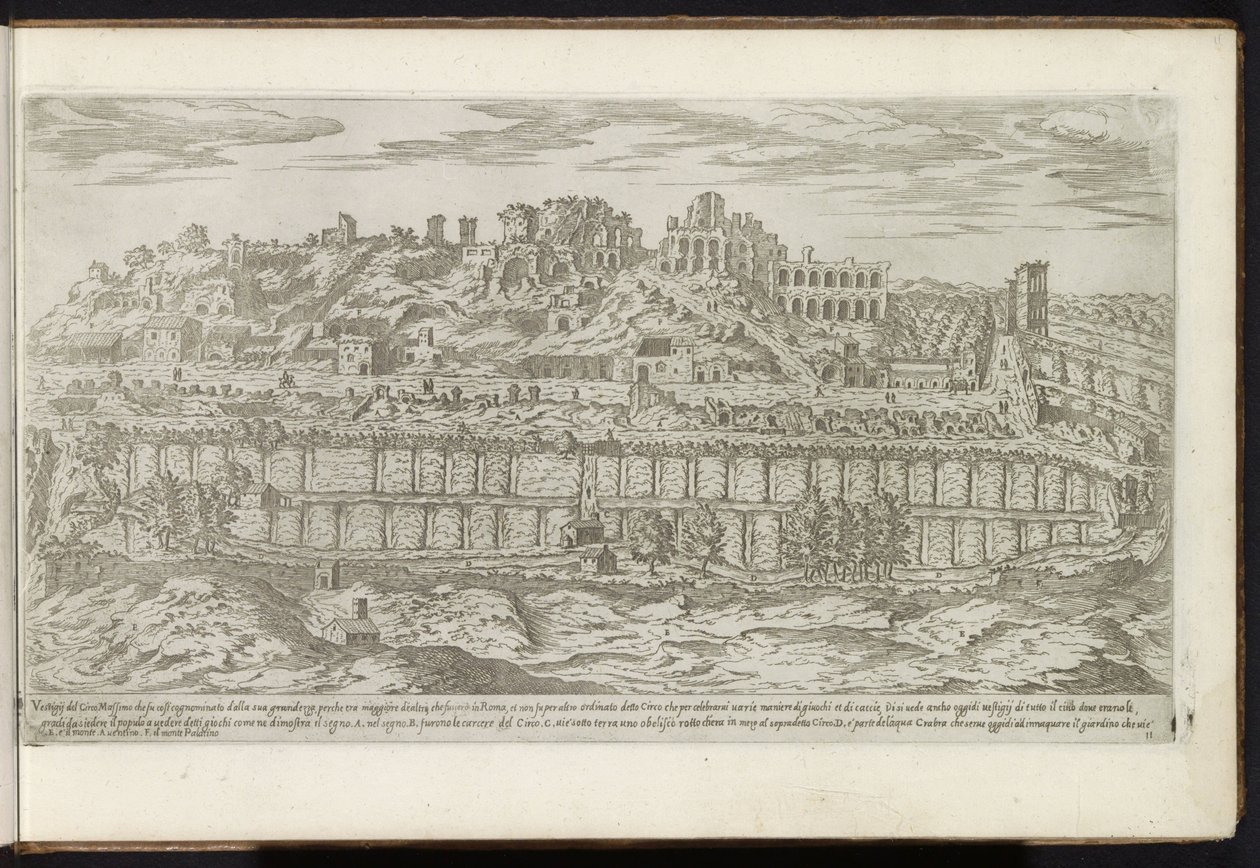 Monte Palatino y el Circo Máximo en Roma Edificios antiguos (título de la serie) I vestigi dell