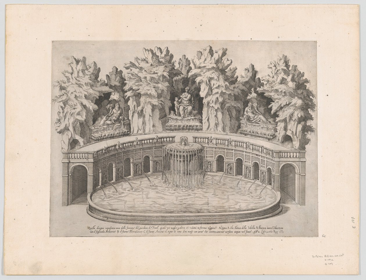 Speculum Romanae Magnificentiae: Fuente y jardines de la Villa d