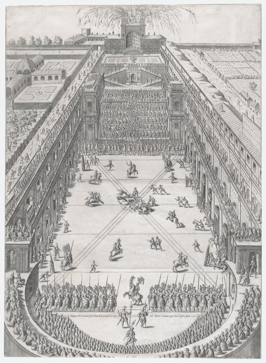 Speculum Romanae Magnificentiae: Matrimonio de Annibale Altemps y Ortensia Borromeo, Roma de Etienne Duperac