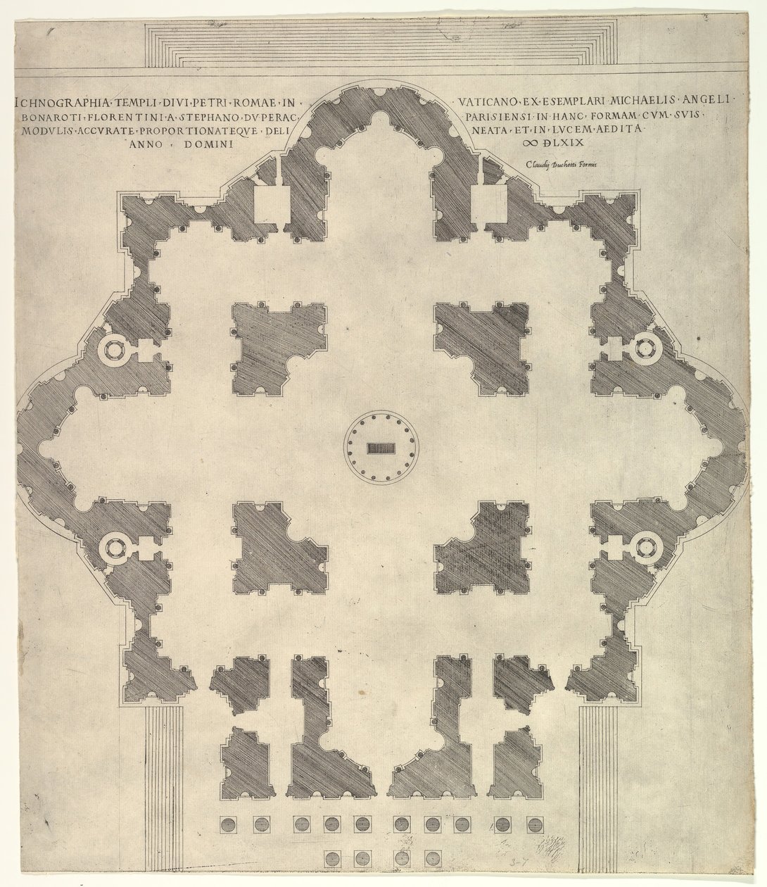 Speculum Romanae Magnificentiae: Plano de San Pedro de Etienne Duperac