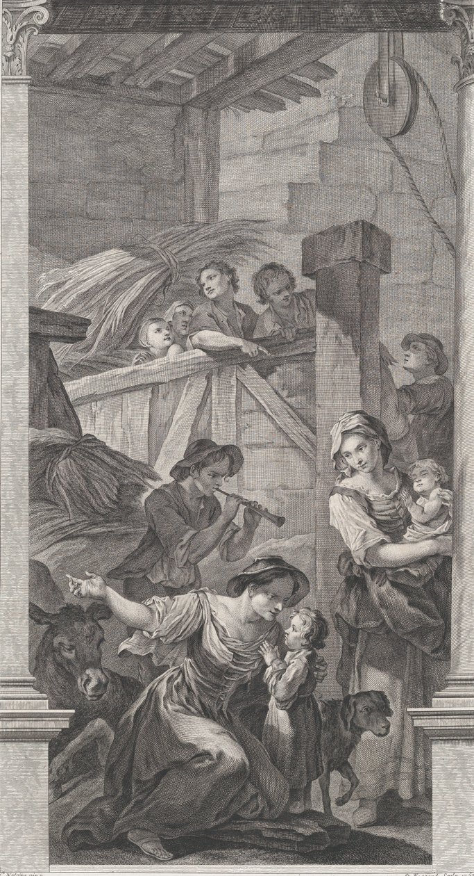 La capilla de los Enfants-Trouvés en París: La adoración de los pastores, 1752 de Etienne Fessard