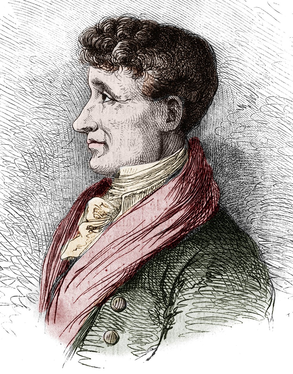 Retrato de Joseph Joubert (1754-1824), escritor francés. Grabado por Bocour en “Le Magasin picturesque” de Etienne Gabriel Bocourt
