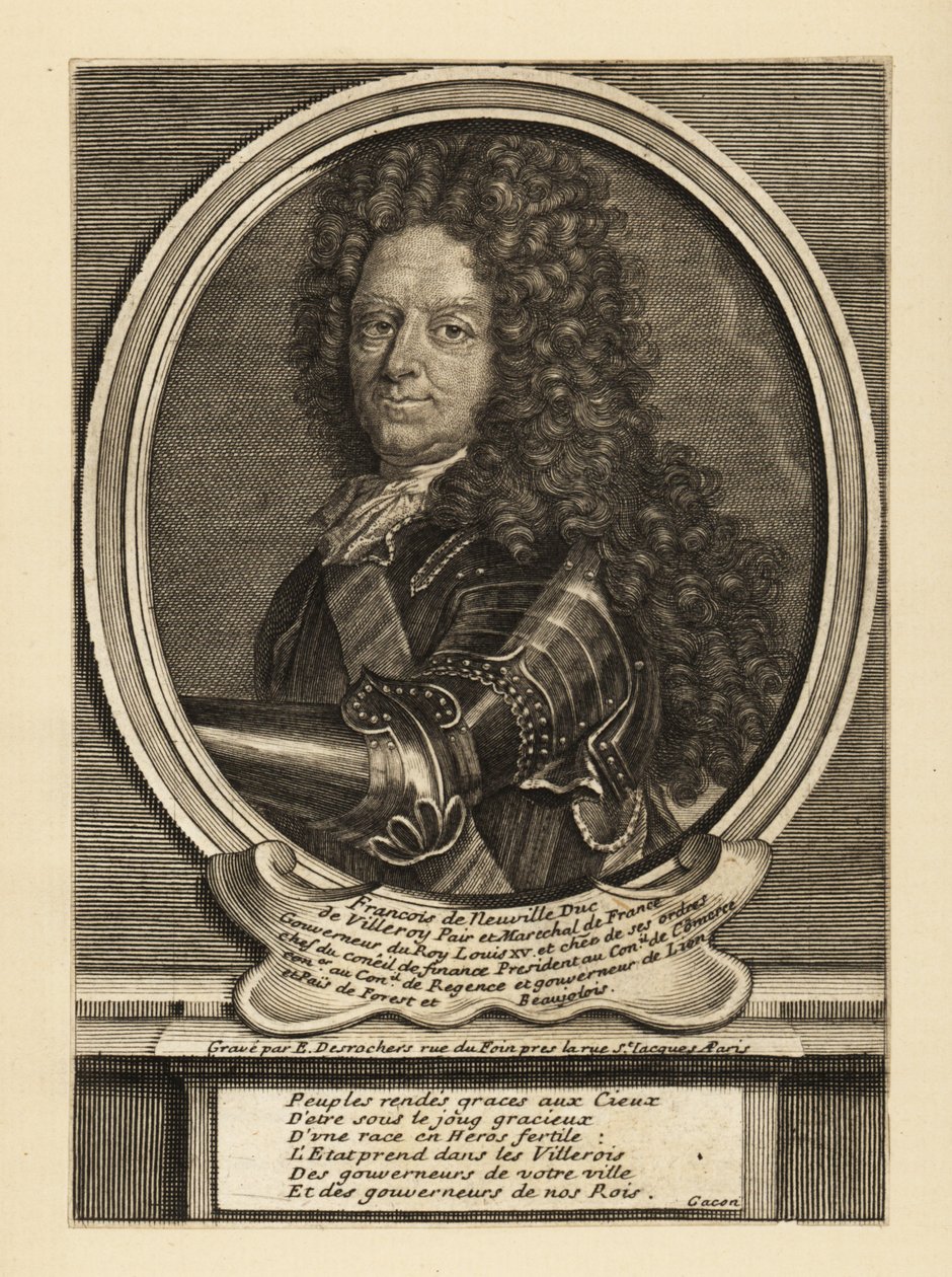 François de Neufville, segundo duque de Villeroy, soldado francés de Etienne Jehandier Desrochers