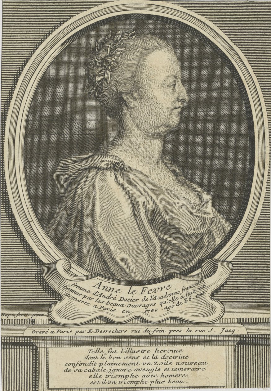 Retrato de Anne Dacier née Le Fèvre 1647-1720, ca. 1720 de Etienne Jehandier Desrochers
