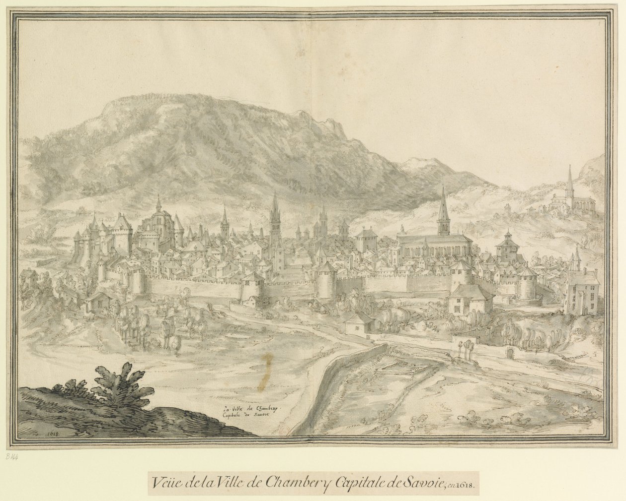 La ciudad de Chambery  Capital de Saboya: Veüe de la Ville de Chambéry Capital de Saboya, en 1618 de Etienne Martellange