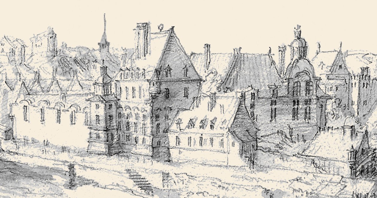 Martellange, Vista de París 1620 - Museo Ashmolean (detalle con Hôtel de Nevers) (ajustado) de Etienne Martellange