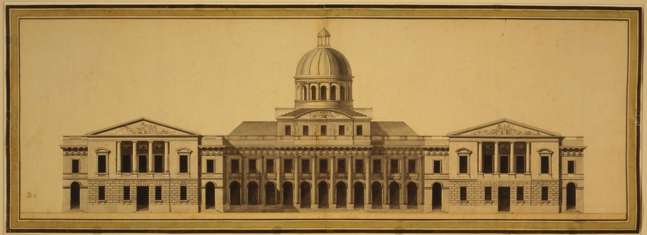 Diseño para el Capitolio de EE.UU., 1793 de Etienne Sulpice Hallet