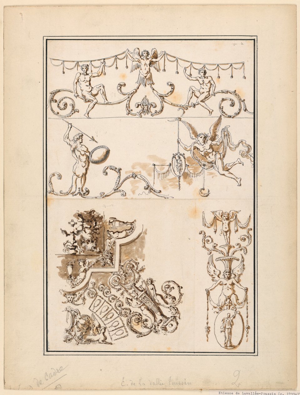 Cinco motivos para arabescos ornamentales de Etienne de Lavallee Poussin