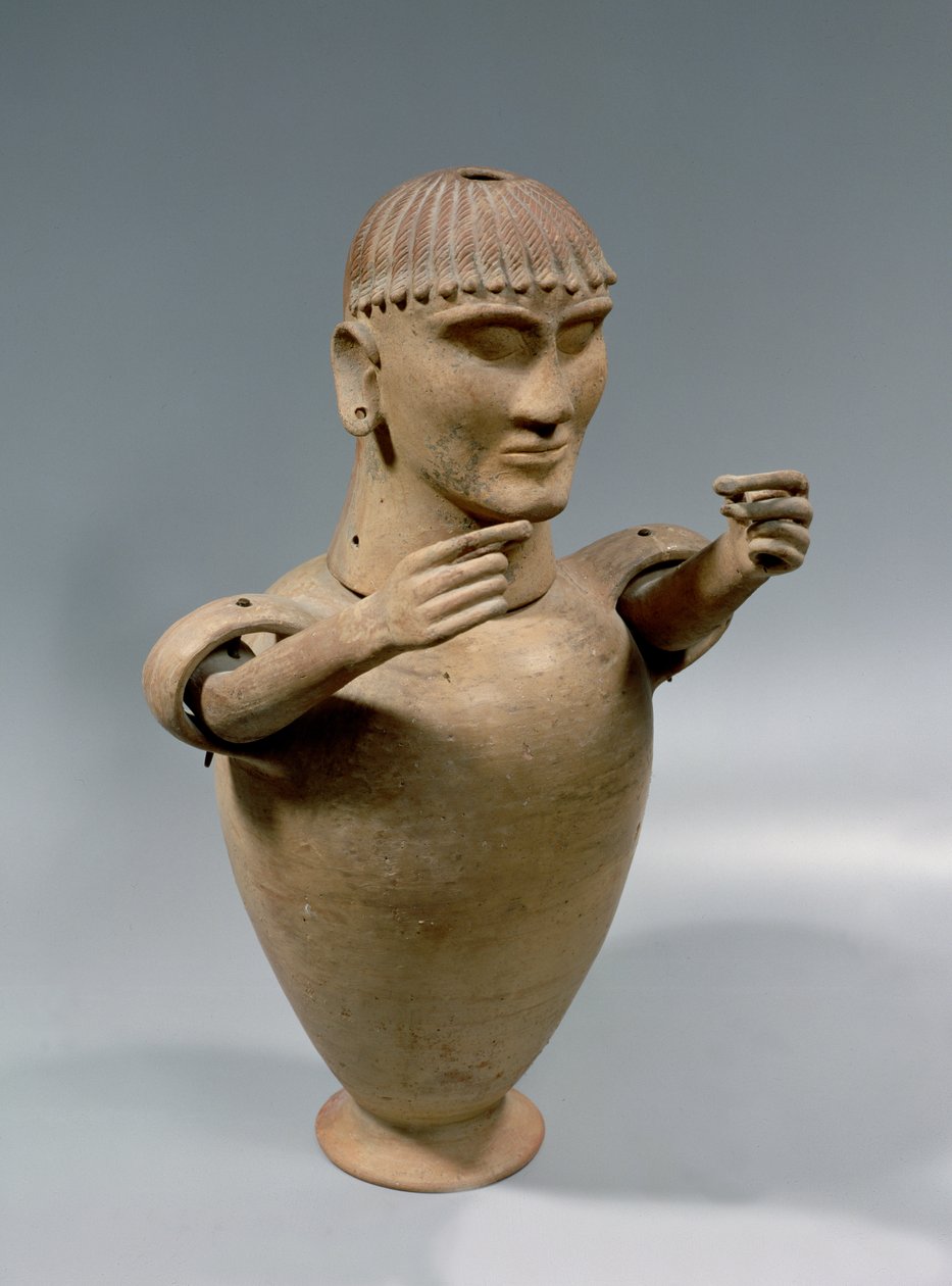 Jarro canópico con brazos movibles (arcilla) de Etruscan