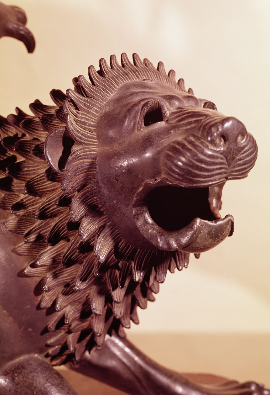 Quimera, detalle de la cabeza de Etruscan
