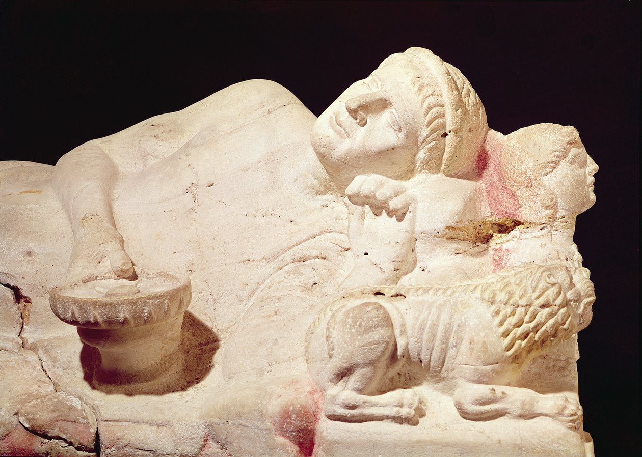 Detalle del sarcófago de Velthur Partunus, siglo VIII-I a.C. de Etruscan